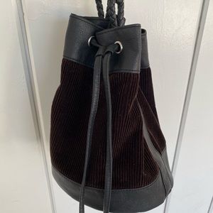 Black Bucket draw string bag